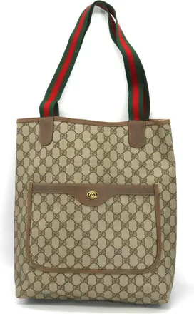 Gucci Beige Gg Supreme Canvas Shoulder Bag Tote Bag (Pre-Owned)