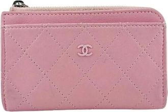 Chanel Pre-owned Vintage Card Case - Dames - Vintage Accessoires - Roze - ONE Size - Leer - Vintage