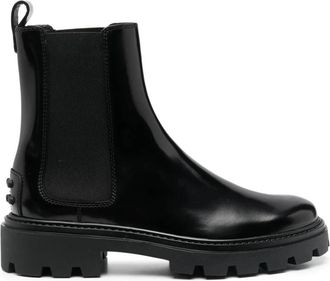 Tod's Zwarte elegante enkellaarzen - Dames - Chelseaboots - Zwart - 40 EU - Leer - Schoenen