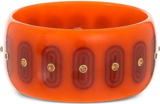 Mark Davis Bracciale rigido in oro giallo 18 carati con citrini e bachelite - Rosso