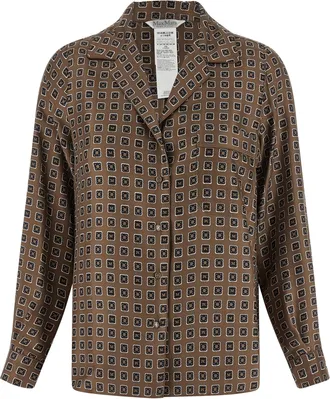 Max Mara Brown Silk Womens Blouse