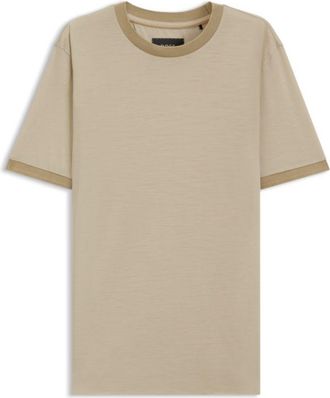 BOSS Luxe travel wool T-shirt with FK collar