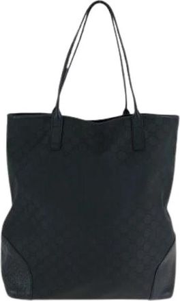 Gucci Pre-owned Nylon Tote Bag 263345 - Dames - Vintage Shopper - Zwart - ONE Size - Nylon - Vintage