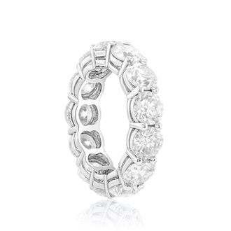 Diana M. Jewels Platinum lab grown round diamond eternity band weighing 6.10 cts tw