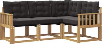 vidaXL Conjunto De Sof&aacute;s De Exterior 4 Uds. Blanco Y Negro Vidaxl