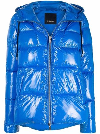 Pinko Giacca a collo alto con cappuccio - Blu