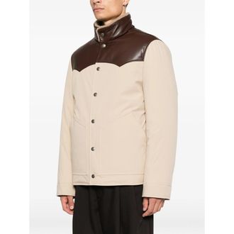 Brunello Cucinelli Shearling-trim Leather-yoke Jacket