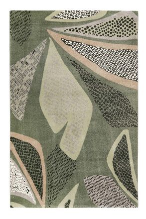 Esprit Alfombra tejida con motivos vegetales salvia verde 160x225