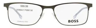 HUGO BOSS B967IT Stainless Steel Rectangle Eyeglasses - Gray