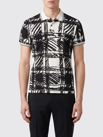 Vivienne Westwood Polo slim fit in cotone con logo Orb e stampa astratta