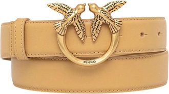 Pinko Love Berry Riem - Dames - Riemen - Beige - XS - Leer - Accessoires