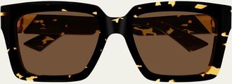 Bottega Veneta Inverted Triangle Square Acetate Sunglasses