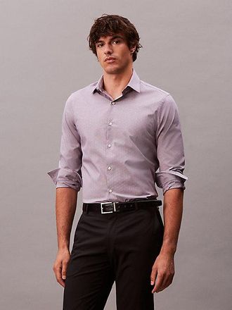 Calvin Klein Camisa Texturizada El&aacute;stica Slim De Algod&oacute;n