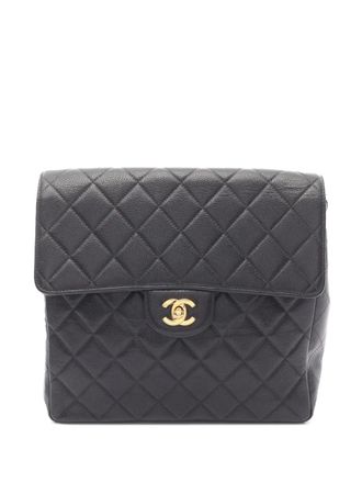 Chanel Zaino trapuntato CC in pelle Caviar trapuntata 1996-1997 - Nero