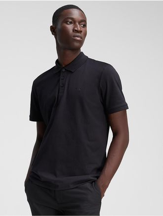 Calvin Klein Jeans Calvin Klein Mens Smooth Cotton Blend Polo Shirt - Black - XL
