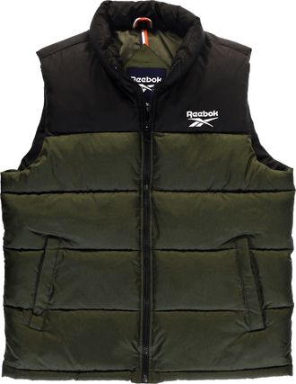 Reebok Mens Puffer Vest - Full Zip Midweight Thick Insulated Sleeveless Jacket for Men - Outdoor Quilted Puffer Winter Vest, Olive, L