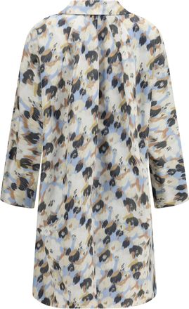 Marni Womens Printed Button Parka Coat Light Blue Polyester