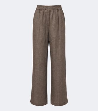 Brunello Cucinelli Pantalones anchos de lino