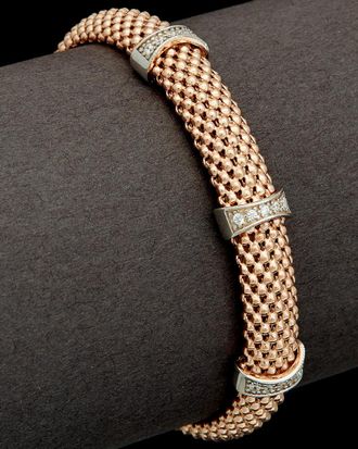 Meshmerise 18K Over Silver 0.20 Ct. Tw. Diamond Mesh Cuff