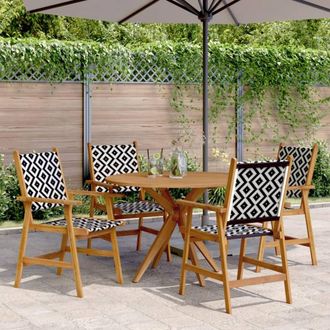 Berkfield Home 5 Piece Garden Dining Set Solid Wood Acacia in Brown