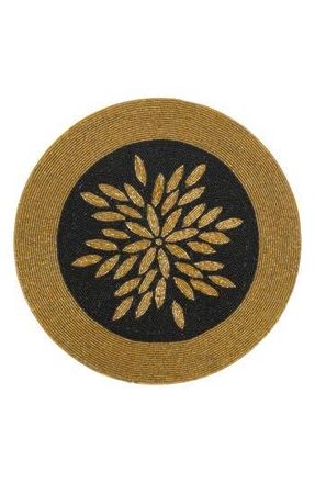 Tiramisu Beaded Placemat in Black/Gold at Nordstrom Rack