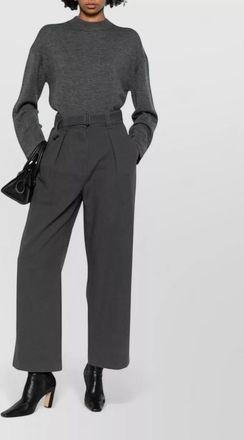 Max Mara cashmere wool fine-knit crew-neck long-sleeve jumper