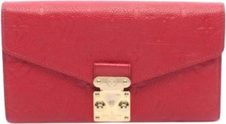 Louis Vuitton Pre-owned Lange portemonnee (bi-fold) - Dames - Vintage Accessoires - Rood - ONE Size - Leer - Vintage