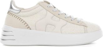Hogan Sneakers Rebel Bianco In Tessuto Boucl