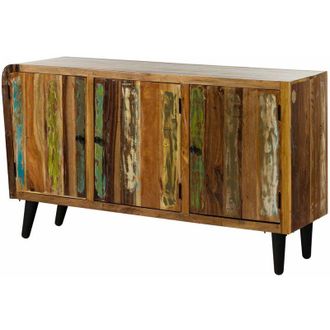 Massivmoebel24 SIXTIES 111 Credenza in legno di Legno riciclato - laccato / multicolore 150x45x86