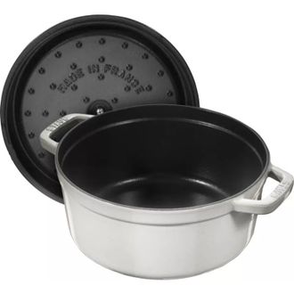 Staub La Cocotte 26cm Rund, Weisser Tr&uuml;ffel, Gusseisen