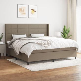 vidaXL Cama Box Spring Con Colch&oacute;n Tela Gris Taupe 200x200 Cm Vidaxl