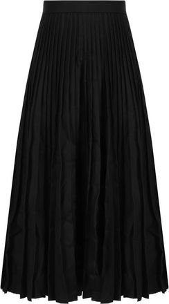 Balenciaga Rokken, Dames, Zwart, S, Wol, Wollen Midi Rok met Achterrits