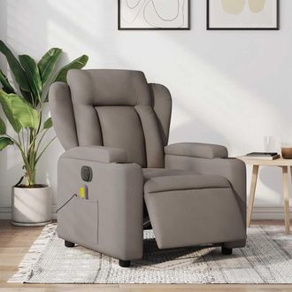 vidaXL Vidaxl - Sill&oacute;n Reclinable De Masaje El&eacute;ctrico Tela Gris Taupe