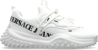 Versace Jeans Couture Sneakers met Gedrukt Logo - Heren - Sneakers - Wit - 43 EU - Polyester - Schoenen