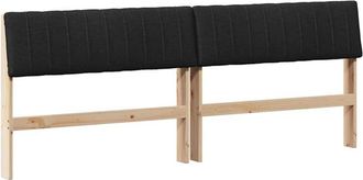 vidaXL Cabecero Tapizado Negro 200 Cm Madera De Pino Macizo Vidaxl