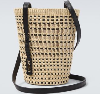 Loewe Paulas Ibiza leather-trimmed shoulder bag