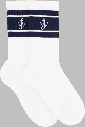 J.W.Anderson Womens Socks With Logo White Cotton