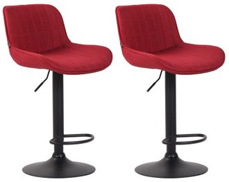 Clp Clp - Set De 2 Taburetes De Bar Lentini En Tela Rojo Negro