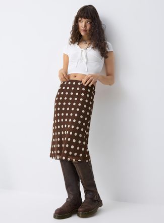 Twik Womens Polka-dot chiffon midi skirt