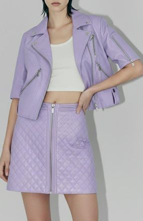 AS by DF Nico Recycled Leather Skirt in Pastel Lilac at Nordstrom, Size Medium