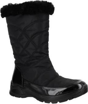 Easy Street Cuddle Faux Fur Waterproof Boot in Black Nylon at Nordstrom Rack, Size 5.5