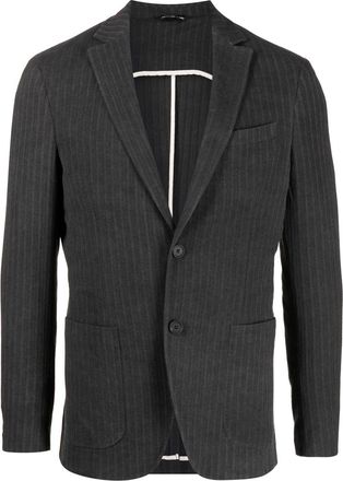 Tonello striped single-breasted blazer - men - Cotton/Viscose - 50 - Grey