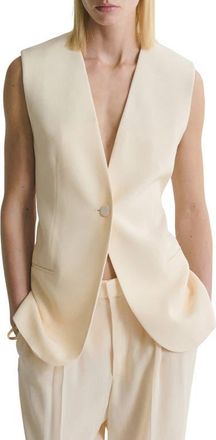 Mango Longline Vest in Vanilla at Nordstrom, Size X-Large