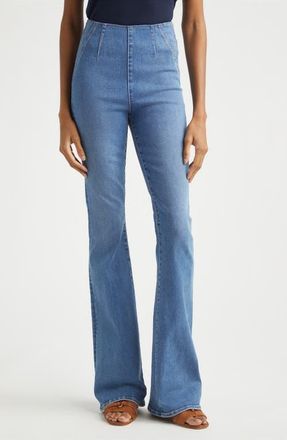 Veronica Beard Beverly Off Duty High Waist Skinny Flare Jeans in Pool Party at Nordstrom, Size X-Small