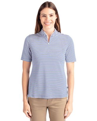 Cutter & Buck Virtue Eco Pique Stripe Recycled Womens Top