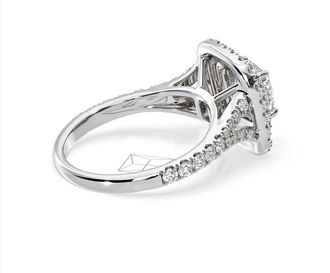 The Diamond Store Anastasia Lab Diamond Halo Engagement Ring in Platinum 2.15ct F/VS1