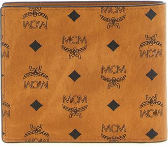 MCM Monogram Visetos Canvas Wallet - Cognac