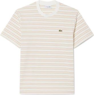 Lacoste Essentials Stripe Cotton T-Shirt in Millet/Flour at Nordstrom, Size 3
