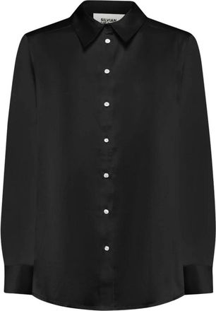 Silvian Heach Fitted Shirt - Dames - Overhemden - Zwart - L - Leer - Overhemden