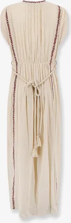 Isabel Marant Womens Long Dress Liviane Beige Cotton